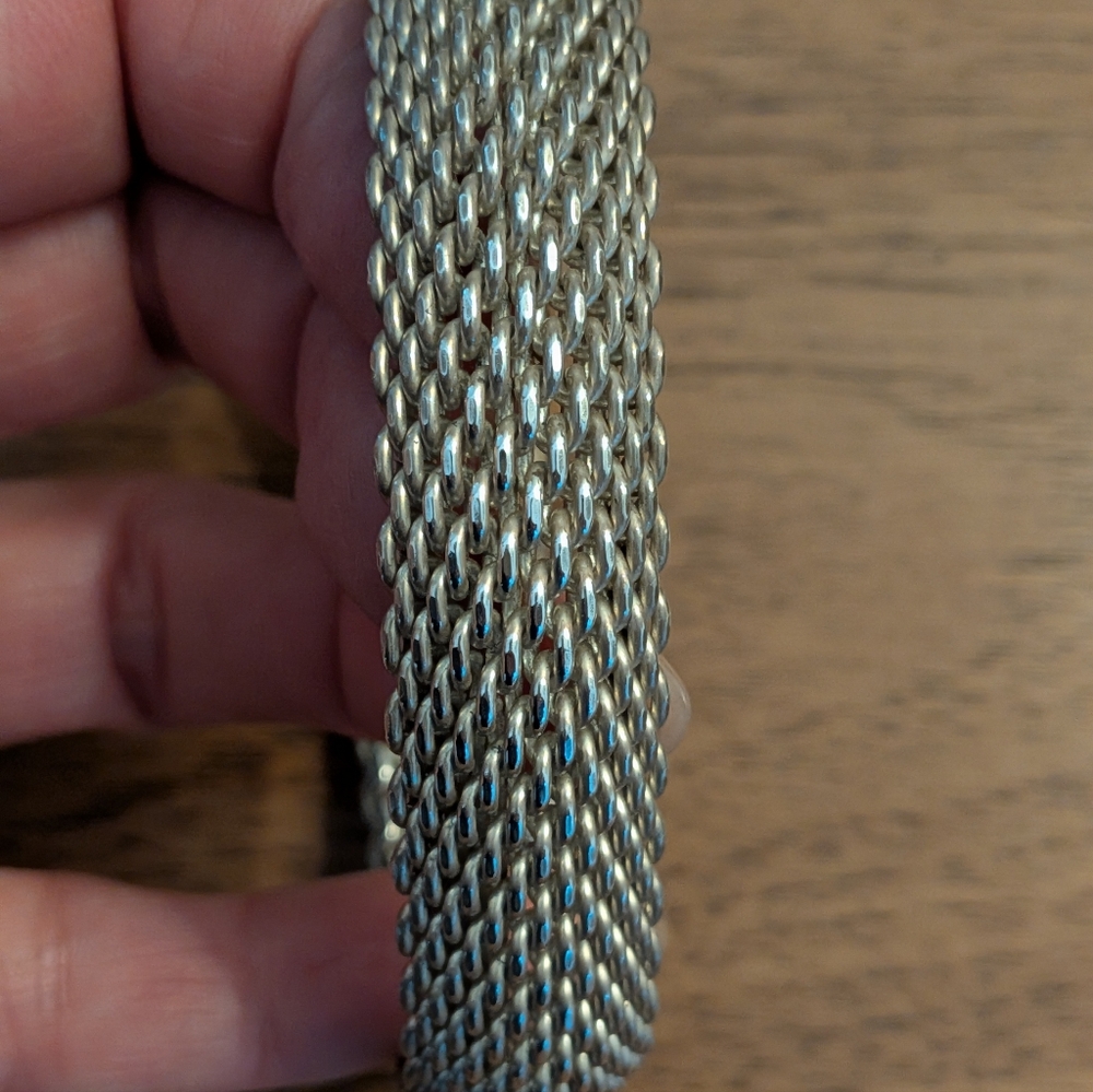 Tiffany & Co Sterling Silver Woven Mesh Bracelet | Heavy 55g | Authentic - Picture 7 of 7